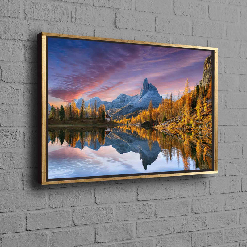 Print on Canvas, 40 cm H x 60 cm W, Gold, Framed Print without Mat