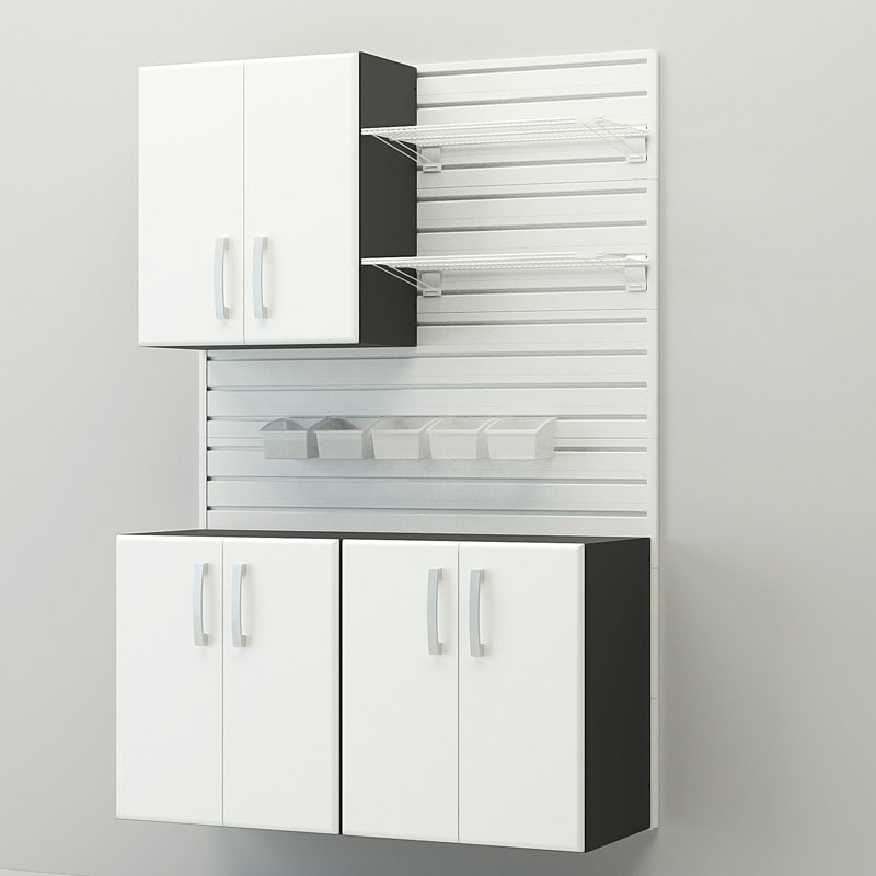 Flow Wall 4 Piece Deluxe Workstation, White