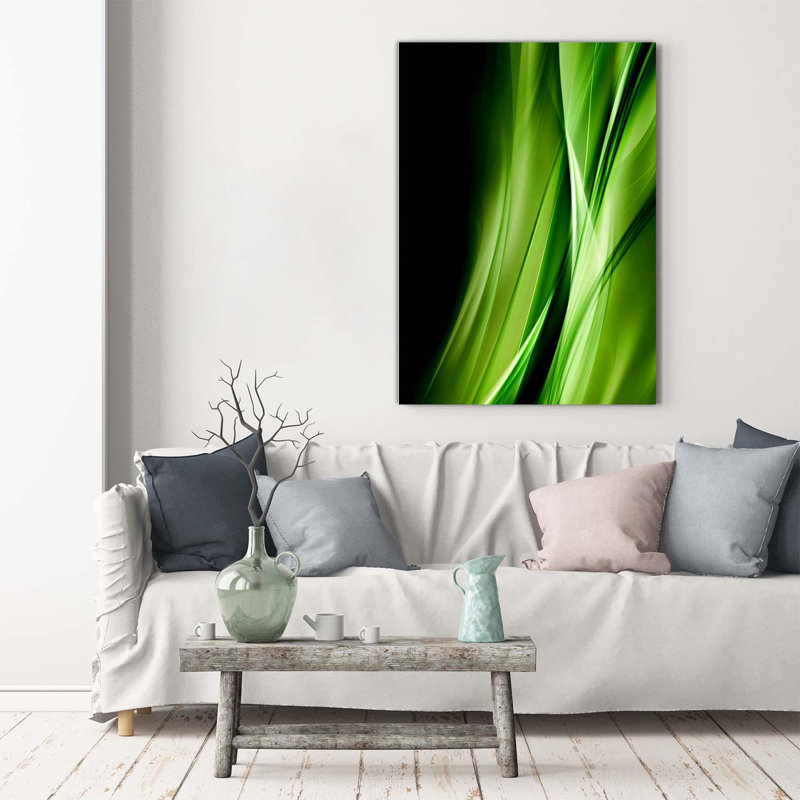 Green Waves Background - Wrapped Canvas Print