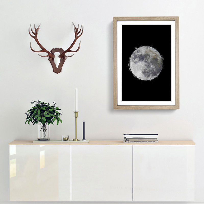 The Beauty of the Moon - Framed Print, 87cm H x 62cm W x 2cm D, Oak Framed
