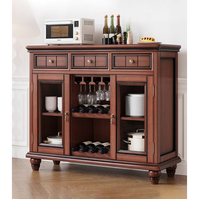 43.70" Brown Rectangular Solid Wood Wine Racks
