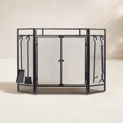Country Living Mesh Trifold Fireplace Screen