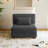 Maelina Upholstered Gray Corduroy Armless Chair with Pillow Back, Single Chair Module Part For Sectional Sofa-107627215