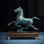 Élégante sculpture de cheval en laiton