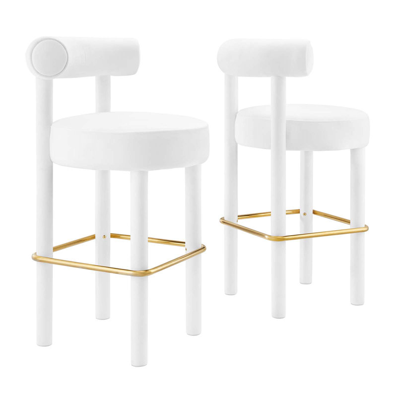 Modway Toulouse Counter/Bar Stool, Bar Stool (30” Seat Height), Light White