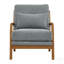 Chaise longue en bois massif avec revêtement Nubby, accoudoirs courbés et mousse à mémoire de forme haute densité pour plus de confort et de style-720062979