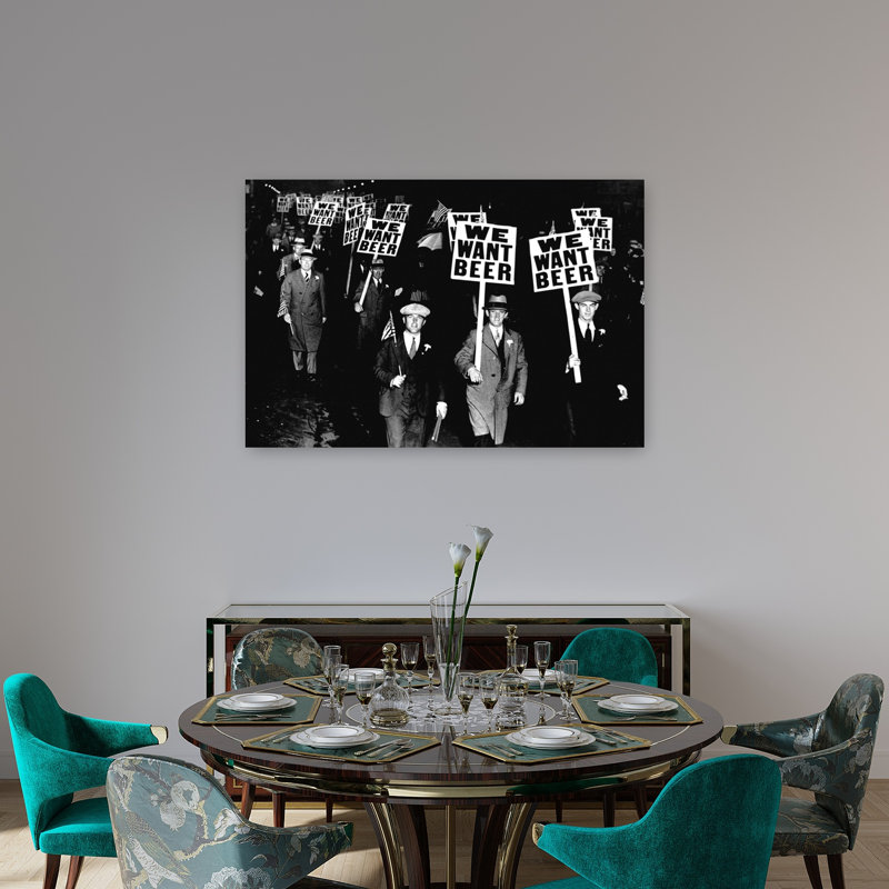 «We Want Beer Protest», impression d'art urbain rétro rétro, H 32 po x l 48 po