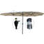 Parasol de patio double 15 x 9 pi - Très grande terrasse pour l'extérieur, avec manivelle et évent imperméable