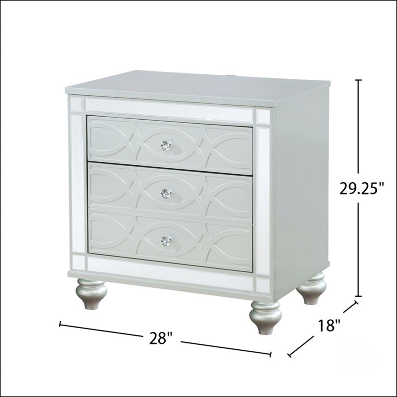 Table de chevet 2 tiroirs