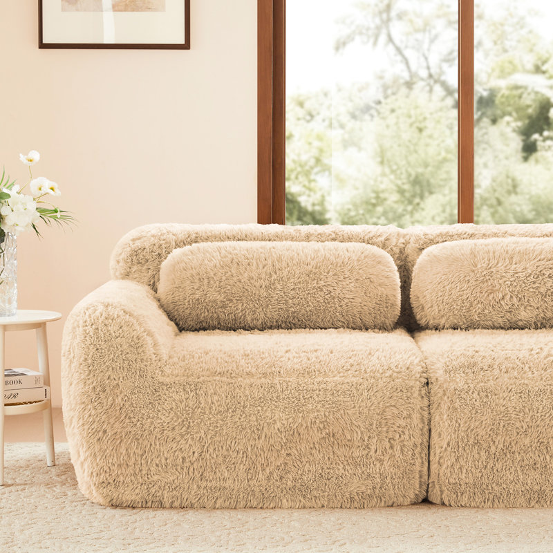 Canapé modulaire kaki 2 avec tissu doux, structure antidérapante, éponge haute densité 32d, conception ergonomique, coussins décoratifs et aucun assemblage requis en kaki, matériau moelleux, dessous, nécessaire