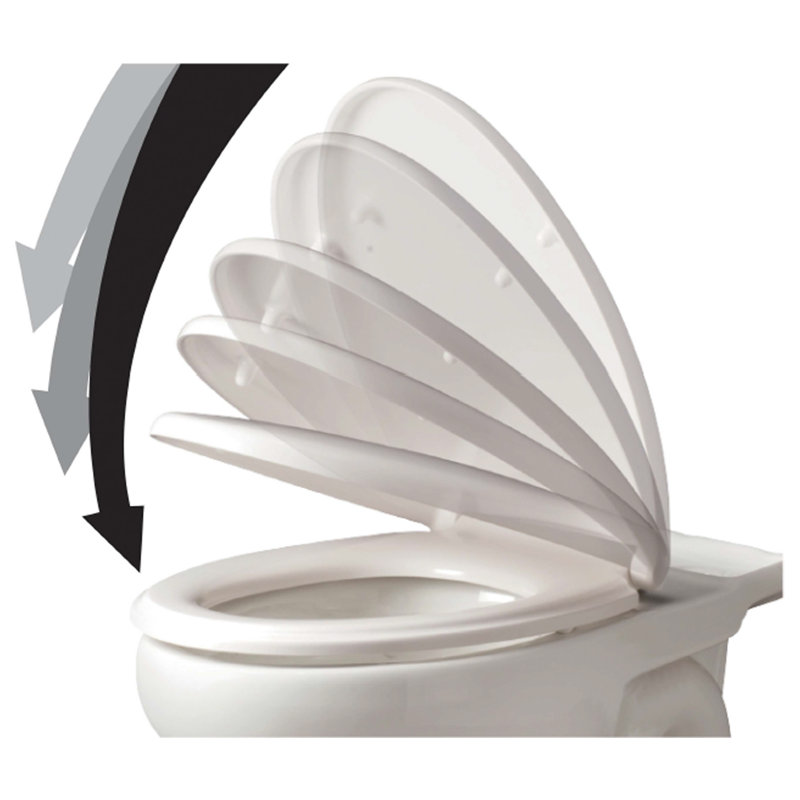 Soft Close Round Toilet Seat, White