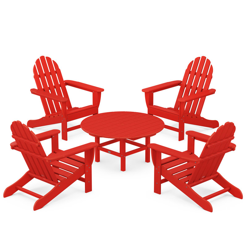 Ensemble de conversation classique Adirondack POLYWOOD, Rouge coucher de soleil