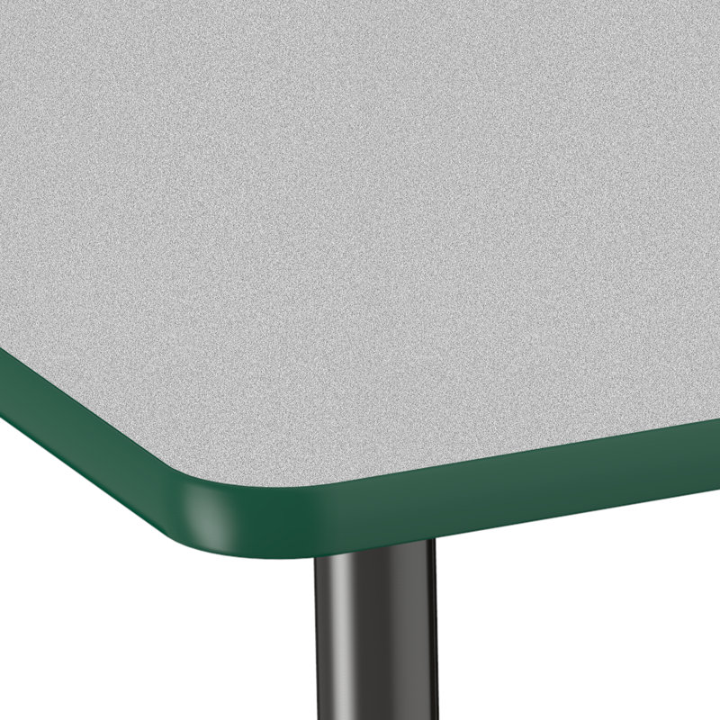 Table ronde à hauteur réglable, 36", Gris / vert, Gris