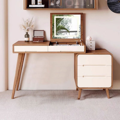 Makeup Vanity with Light mirror,4 drawers,Power Outlet
