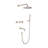 Wall Mounted Solid Brass Complete Shower System With Tub Spout And 3-Cross Handles-107227702