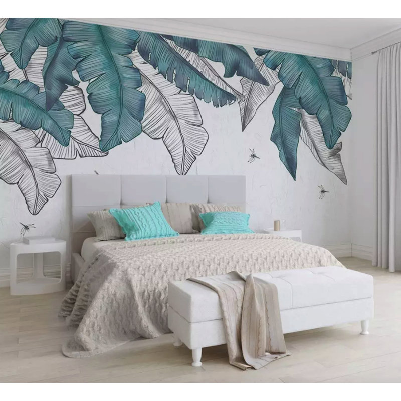 Papier peint amovible exotique Banana Leaf, L 9 po x l 15 po