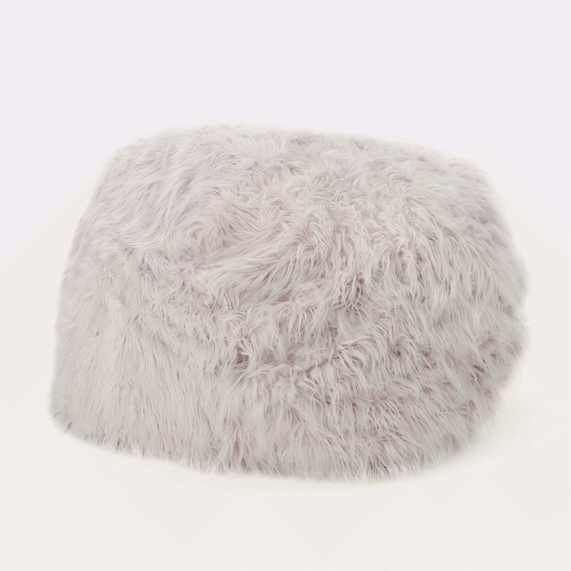 Pouf rond en fausse fourrure 5 pieds