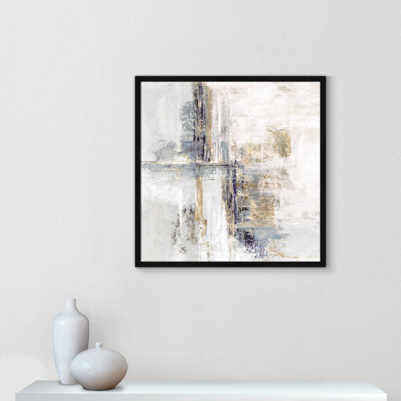 «Echo of Still Waters» par Hannah Dawson, L 27,5 po x H 27,5 po, Impression encadrée, Grain de bois noir