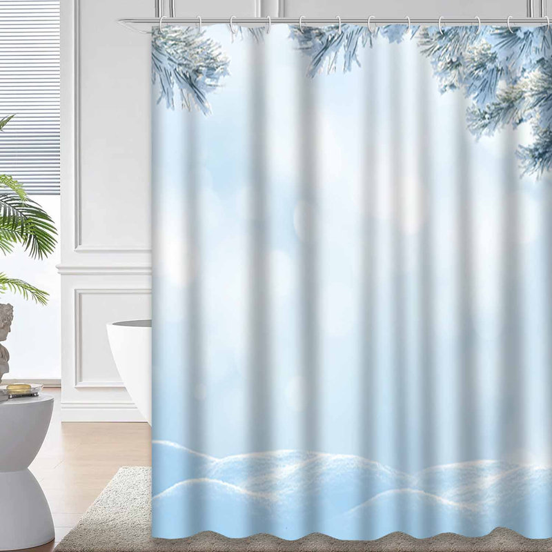 Rideau de douche Christmas Snow Tree, L 72 po x l 72 po