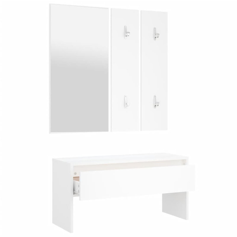 Ivens vidaXL Hallway Furniture Set Engineered Wood, Off White