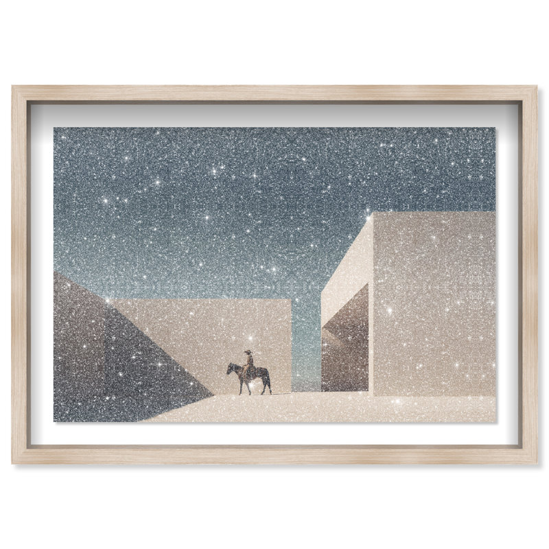 Lone Equestrian II Print by Oliver Gal, 25.5"H x 37.5"W, Natural Oak Shadowbox