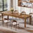 78.7 Inches Extra Long Dining Table Solid Wood 2-Person Desk, Double Workstation Home Offices, Living Rooms, Restaurants, Brown-127282298