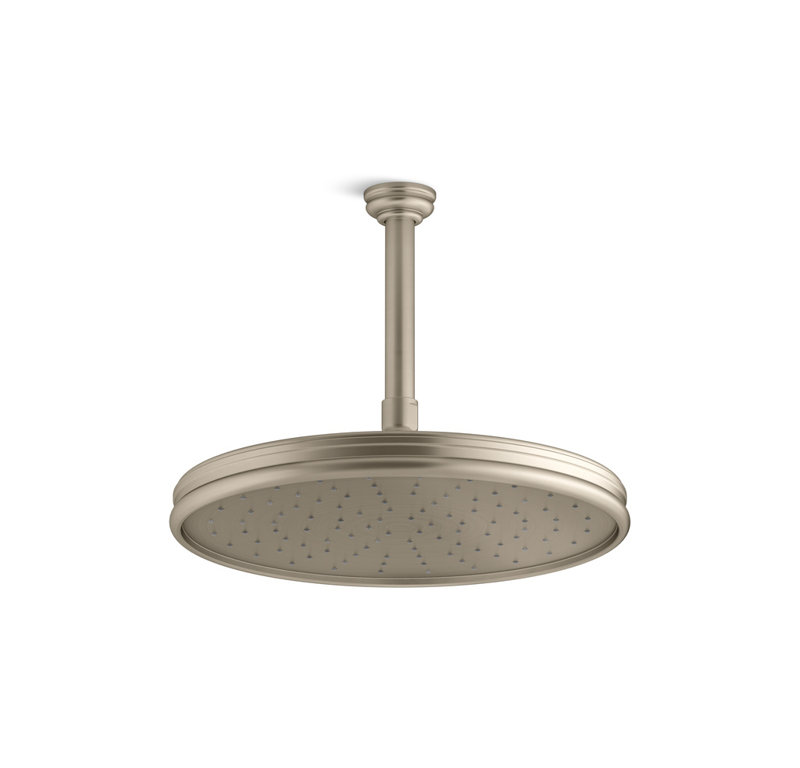 Foundations Air-Induction Large Traditional Rain Showerhead, Brushed Bronze