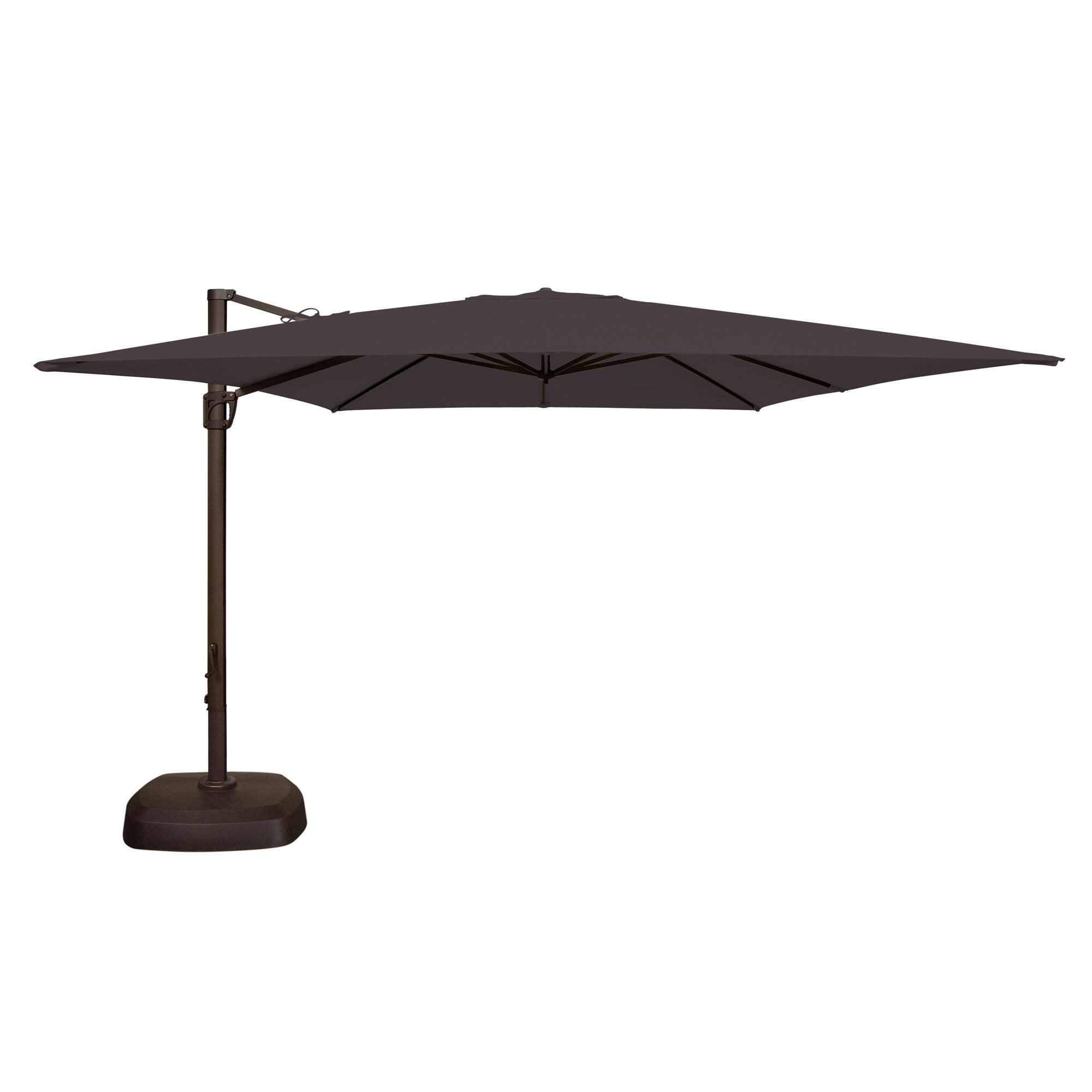Darel 120'' Cantilever Outdoor Umbrella, Black, Sunbrella / Black