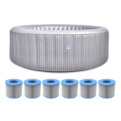 JLeisure 120 Volt Vinyl Round Inflatable Hot Tub in Gray