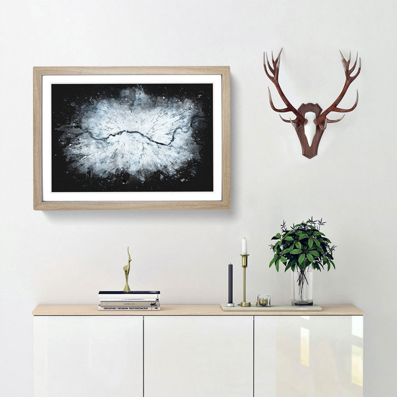 Passing by the Forest - Picture Frame Graphic Art Print, 24cm H x 33cm W x 2cm D, Oak Framed