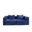 Canapé à compression, canapé-lit à plancher convertible avec structure de forme fixe, canapé modulaire désossé sans causeuse, sans assemblage requis, tissu chenille, pour chambre de salon, bleu foncé-1448306722