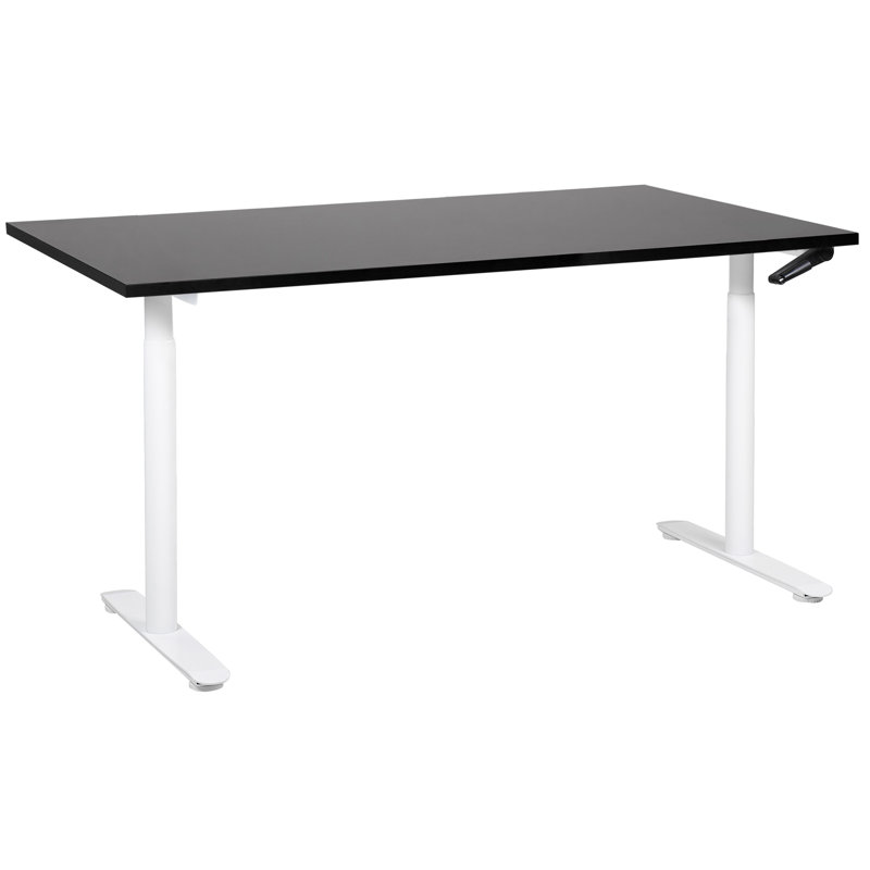 Amarianna Adjustable Height Steel Standing Desk, 119cm H x 160cm W x 72cm D, White, Black