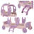 Princess Magical Crown Carriage-shaped Bed with Ladder-1712286100