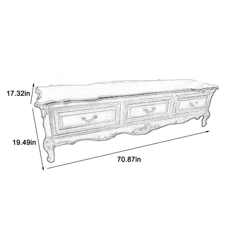 Meuble télé durable en noyer courbé, 70.87"