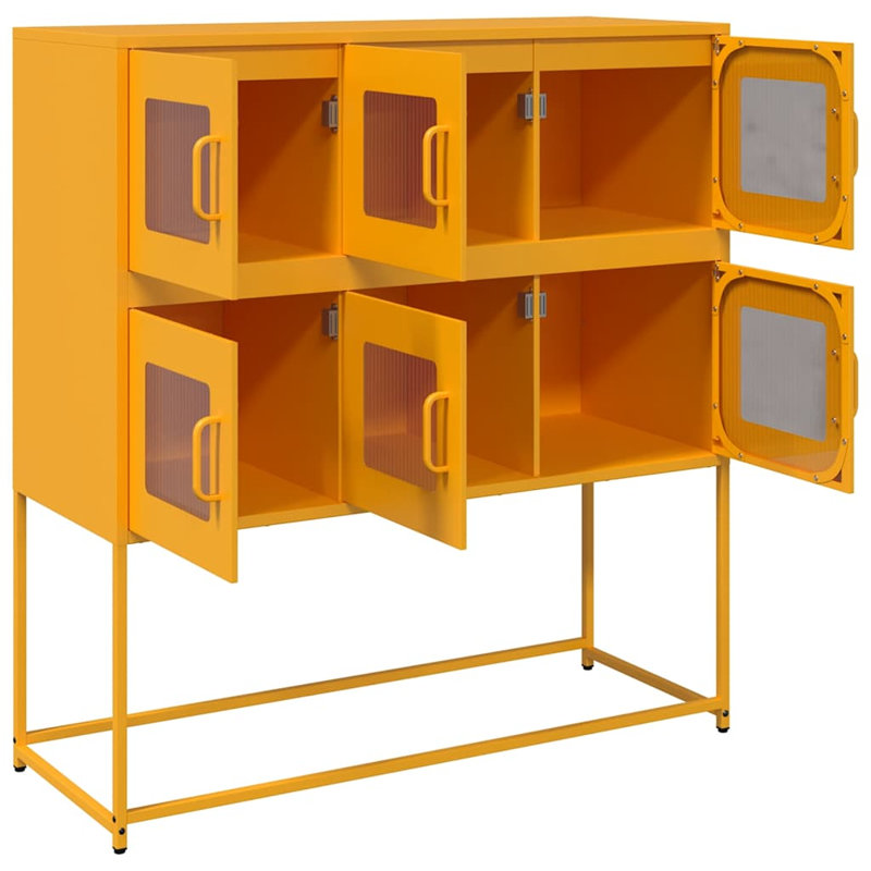 Sideboard 100.5X39x107 Cm Cold-Rolled Steel, Mustard Yellow