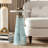 Glass and Wood Accent Table with Tapered Base and Modern Design.