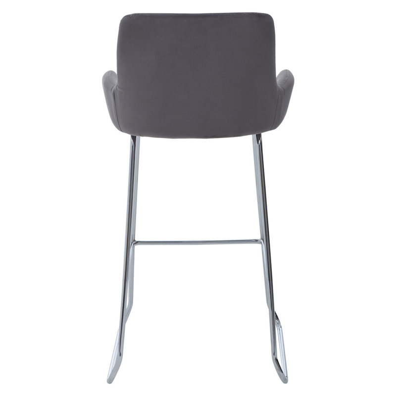 Elsberry Upholstered Counter Stool with Metal Frame, Silver, Mink
