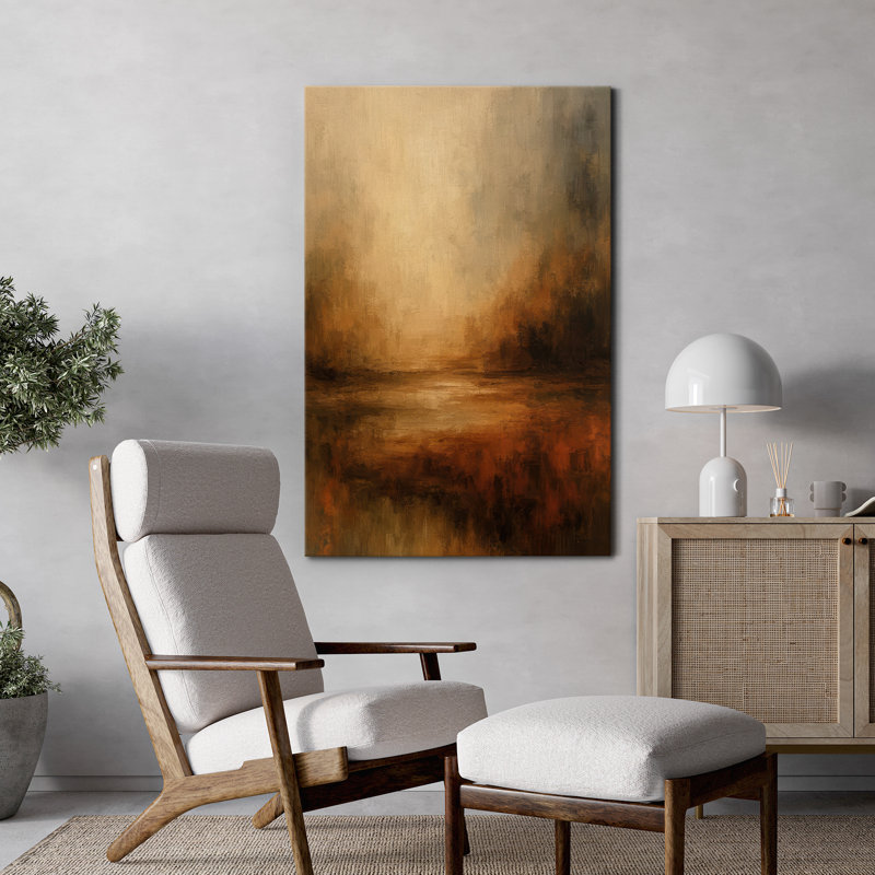 Art abstrait sur toile abstrait rouge et orange terreux, H 36 po x l 24 po, Toile tendue, Sans cadre