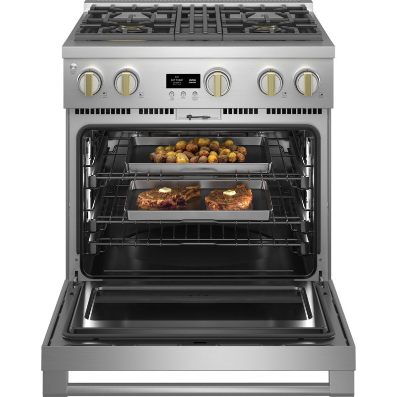 Monogram 30" Professional Range With 4 Burners, Dual Fuel, 5.3 cu ft
