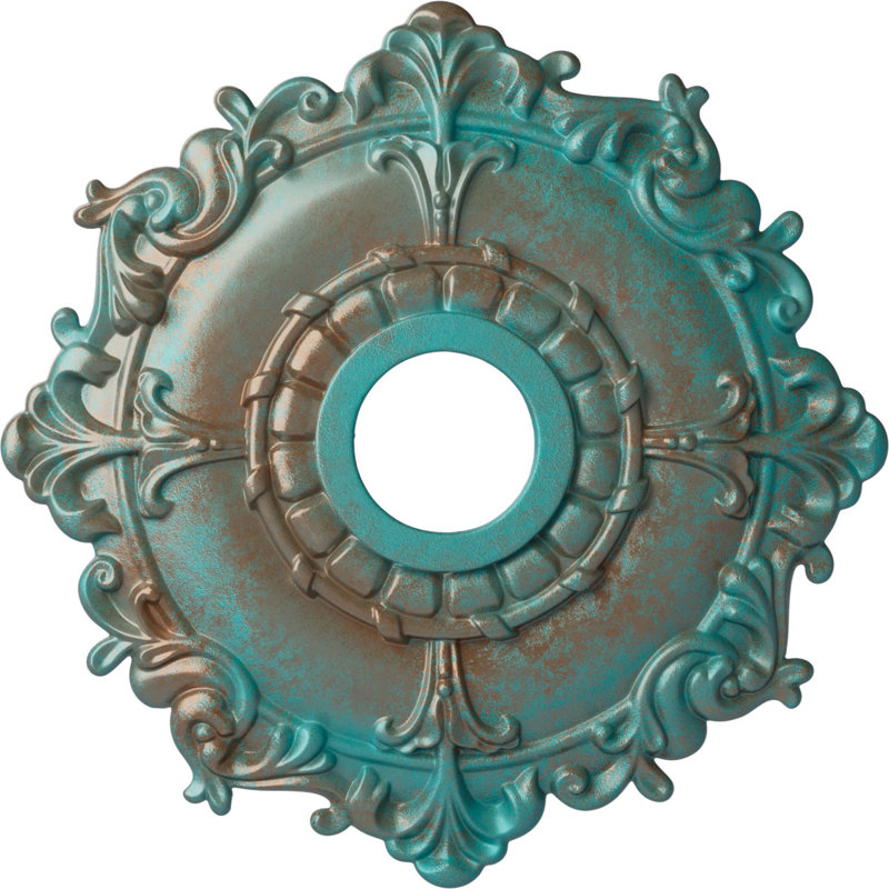 Endurathane Orrington Ceiling Medallion, 19 5/8"OD x 4 3/4"ID x 1 3/4"P (Fits Canopies up to 4 3/4"), Hand-Painted Spartan Stone Finish
