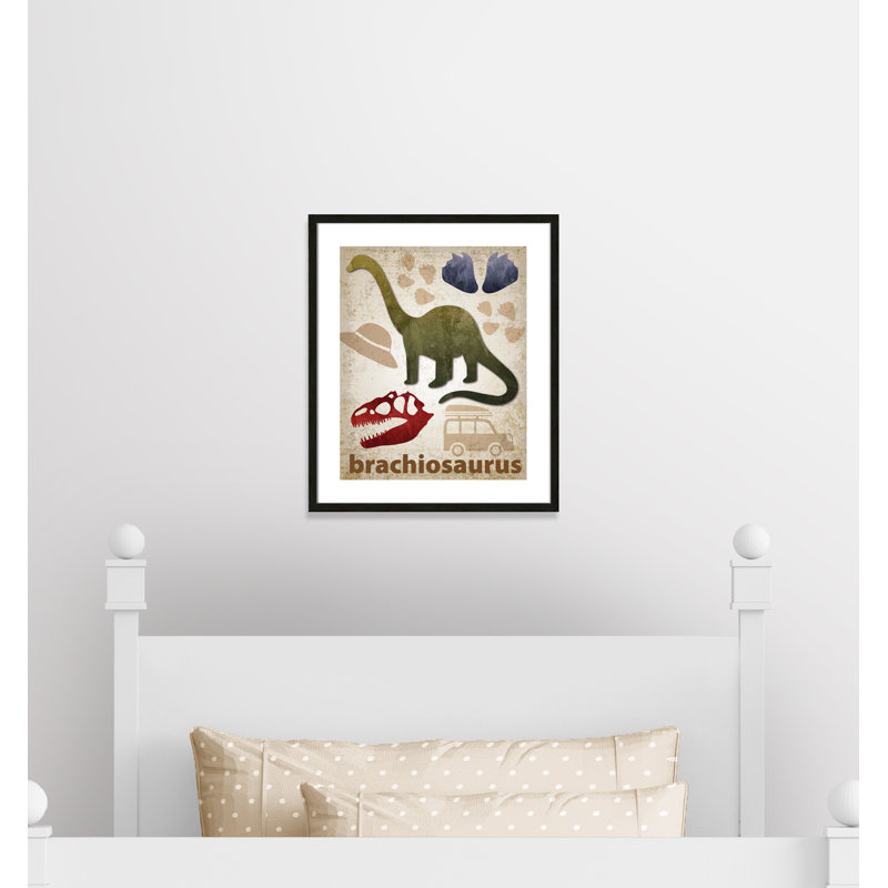 Adhésif décoratif dinosaures-03 ', H 25,5 po x l 21,5 po x P 1,1875 po, Encadré de boîte à grain de bois noir