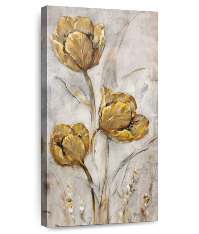 Coquelicots dorés sur taupe II