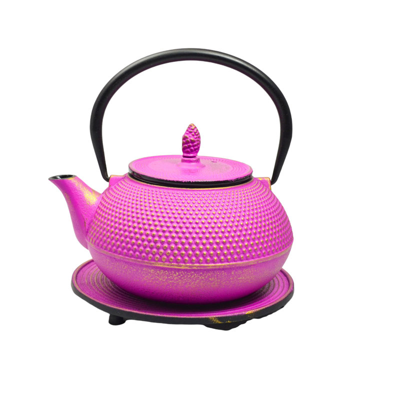 Cloelia 40oz Stovetop Safe Teapot, Purple/Gold