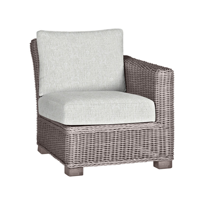 Rustic Patio Lounge Chair with Cushions, No Welt, Oyster, Bali Pearl