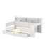Lit de jour simple avec tablettes de rangement, deux tiroirs de rangement et bureau d'étude-2042806796