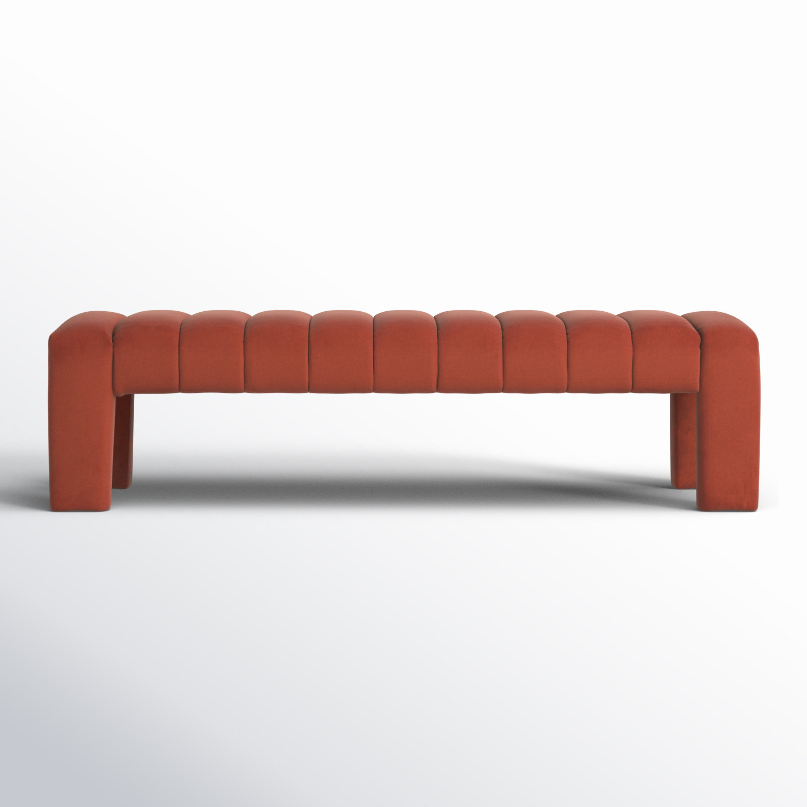 Gliese 63" Velvet Bedroom Bench, Rust Velvet