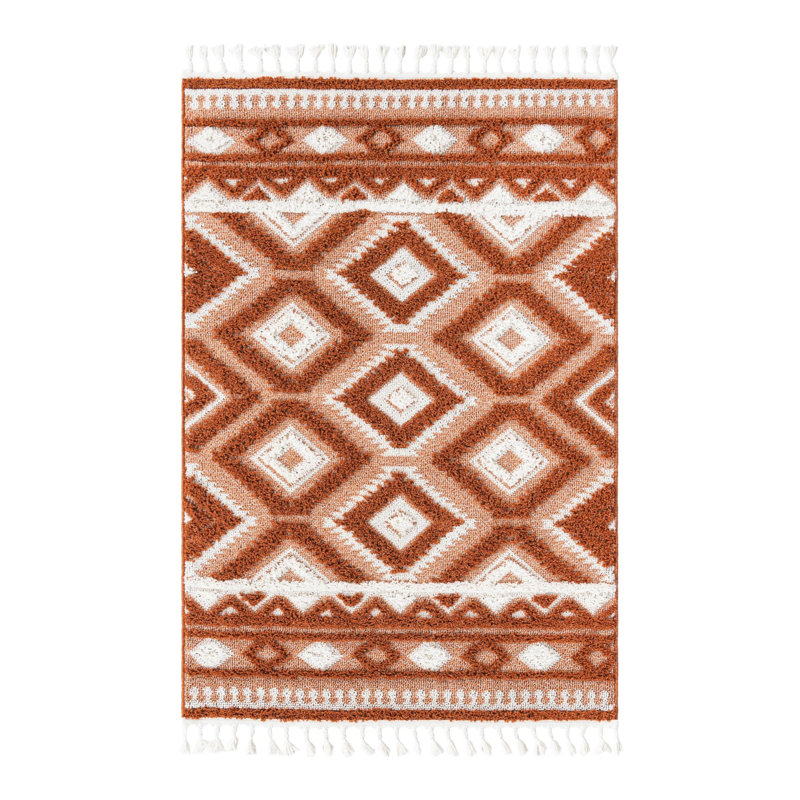 Jiawei Geometric Indoor Rug, Rectangle 4'1" x 6'1"