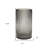 11" Black Cylinder Ribbed Glass Table Vase