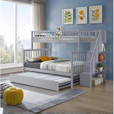 Bed  3 Grey, Queen Size Upholstered Platform Bed Frame With Pull Point Tufted Headboard, Strong Wood Slat Support, Mattress Foundation, No Box Spring Needed, Easyassembly