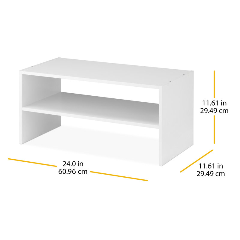 Whitman 9 Pair Stackable Shoe Rack, White